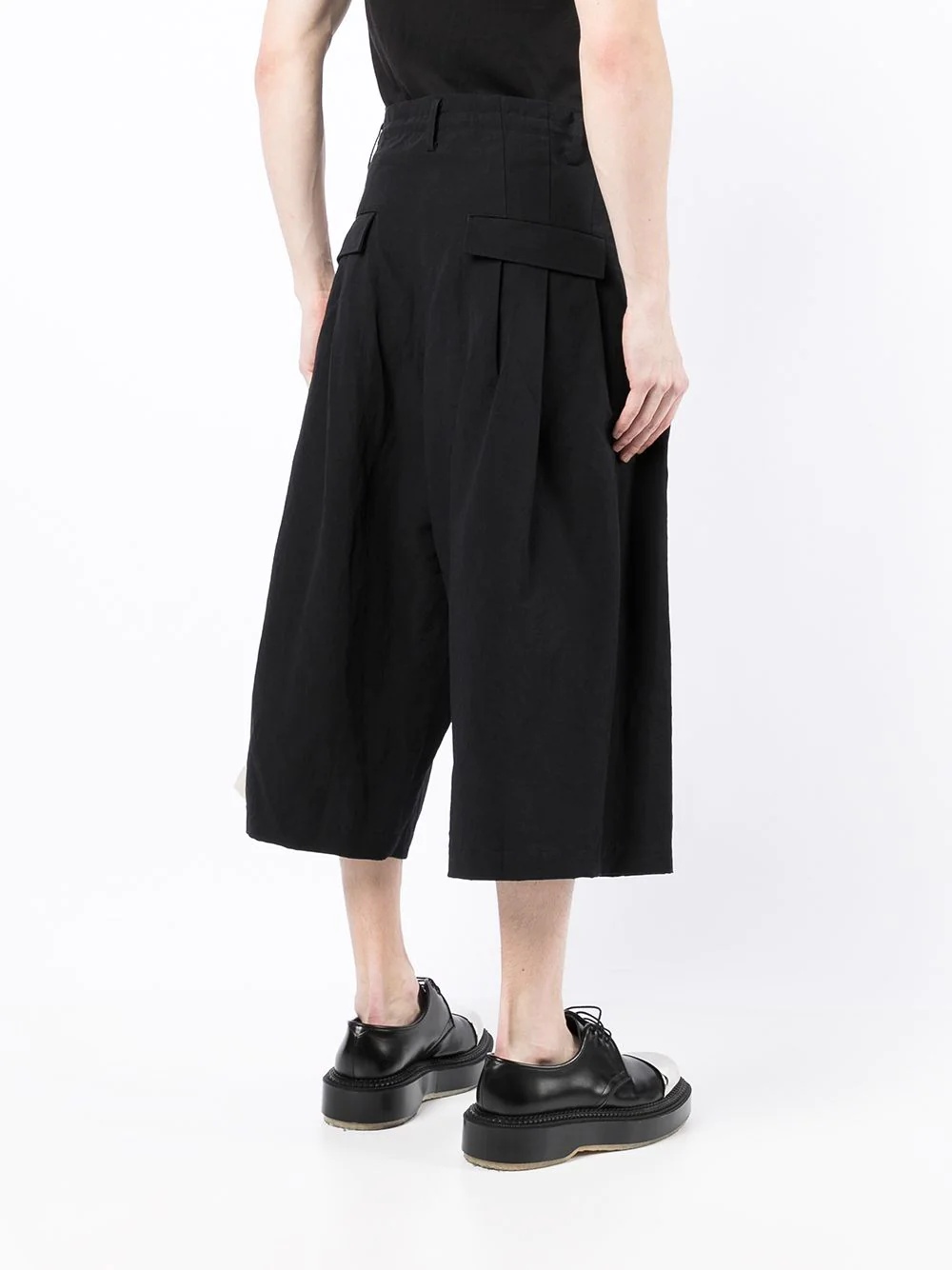 cropped contrast-panel tailored trousers - 4