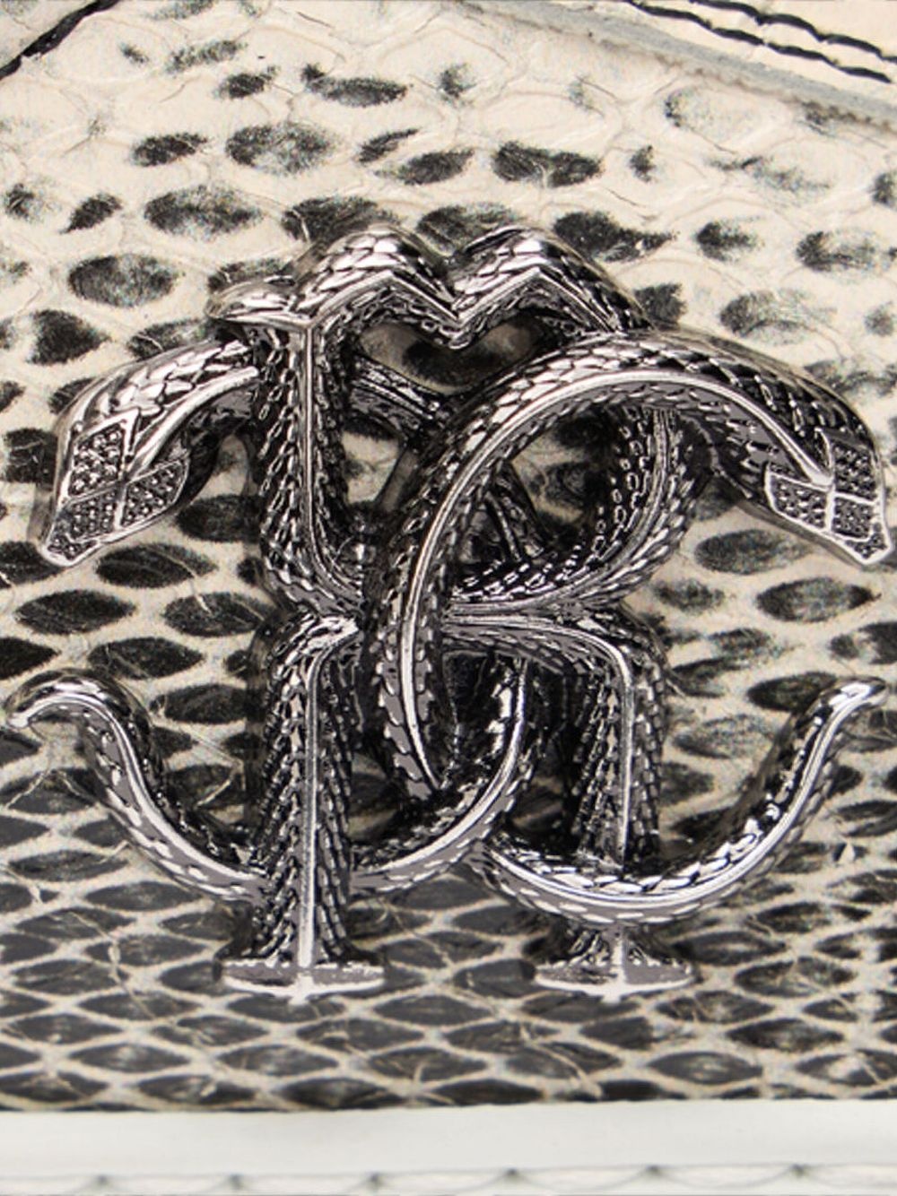 snake-effect leather sneakers - 6