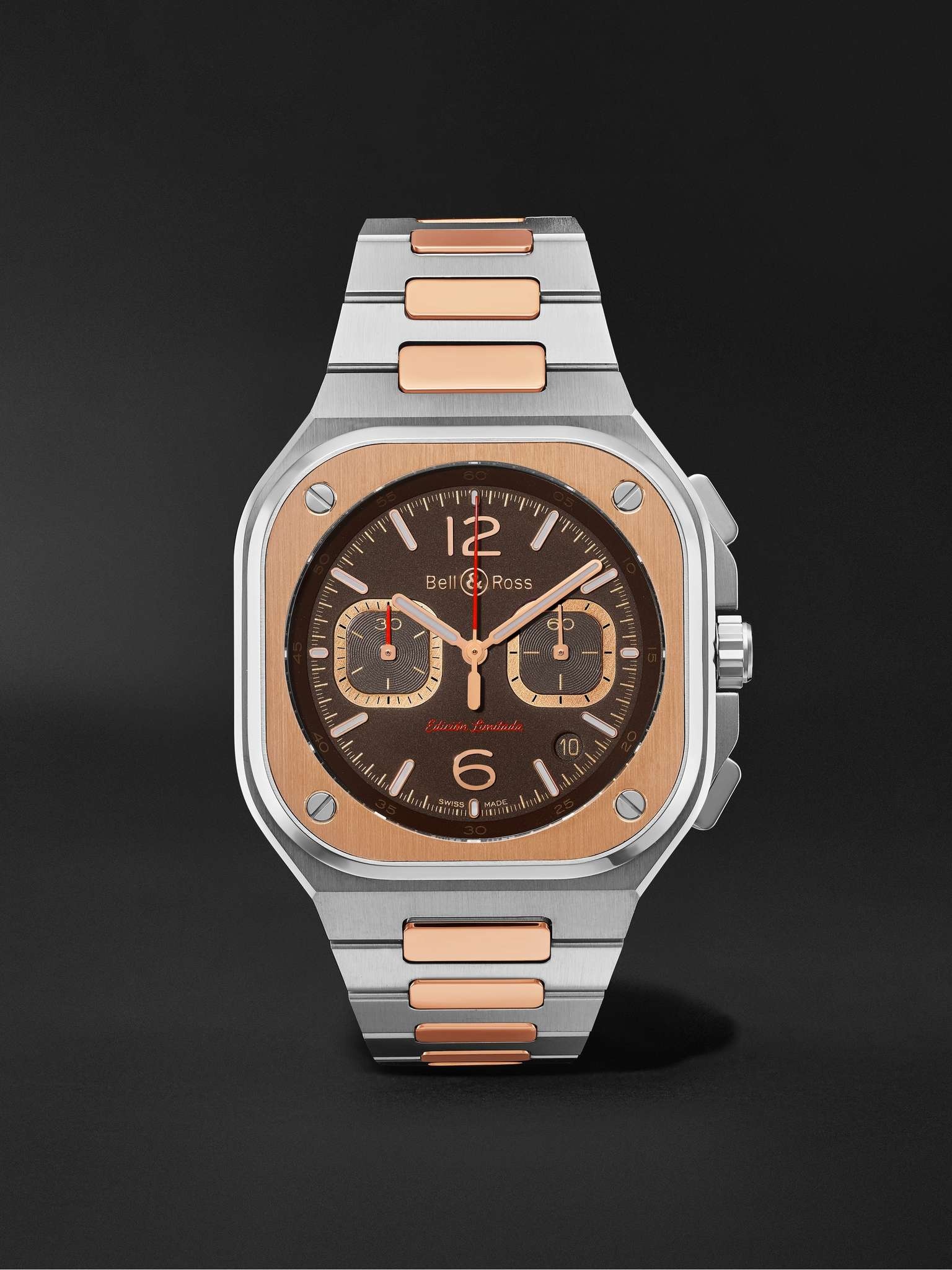 BR 05 Limited Edition Automatic Chronograph 42mm Stainless Steel and Rose Gold Watch, Ref. No. BR05C - 2