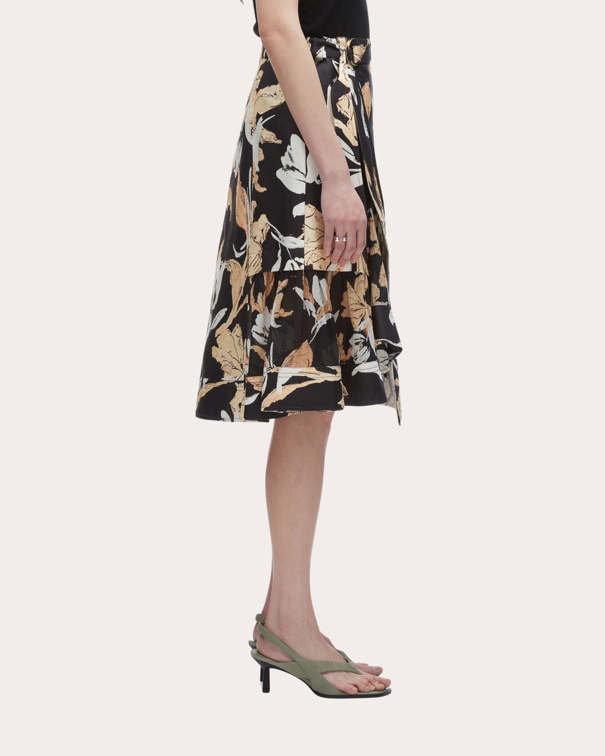 Joyful Tulips Layered A-Line Skirt - 3