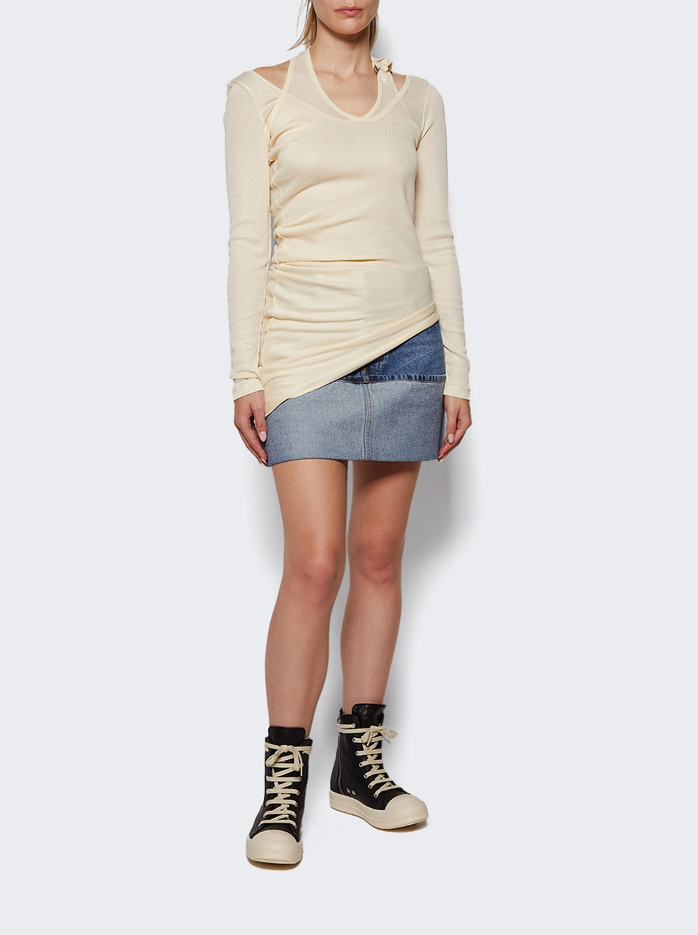 Hollywood High Top Sneakers Black And Milk - 3
