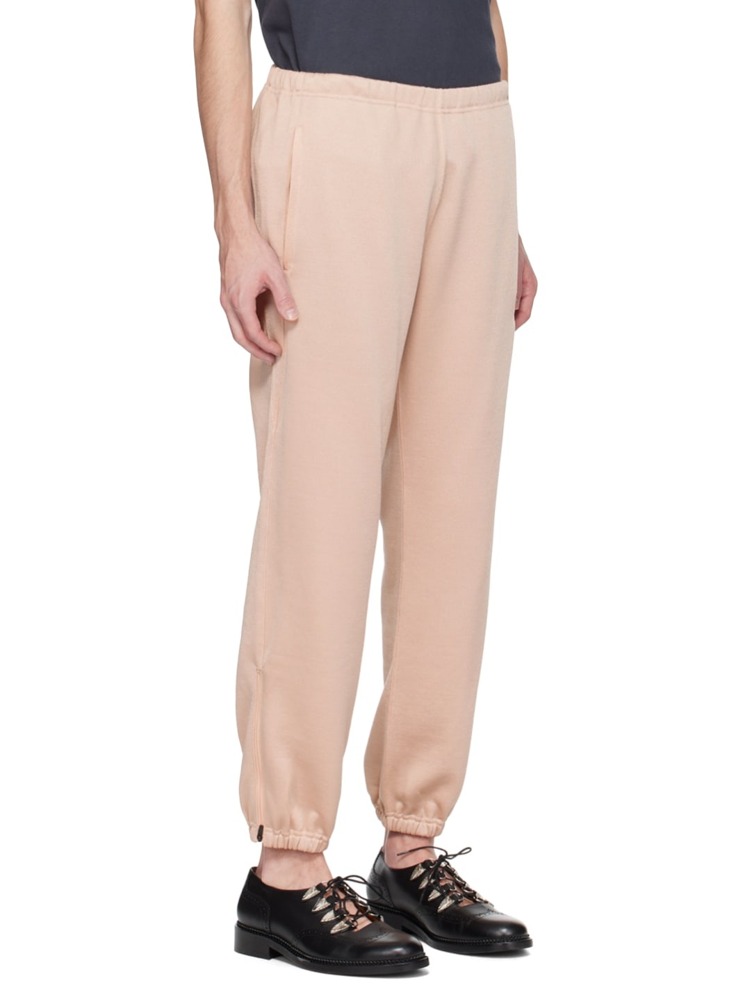 Beige Zipped Lounge Pants - 2