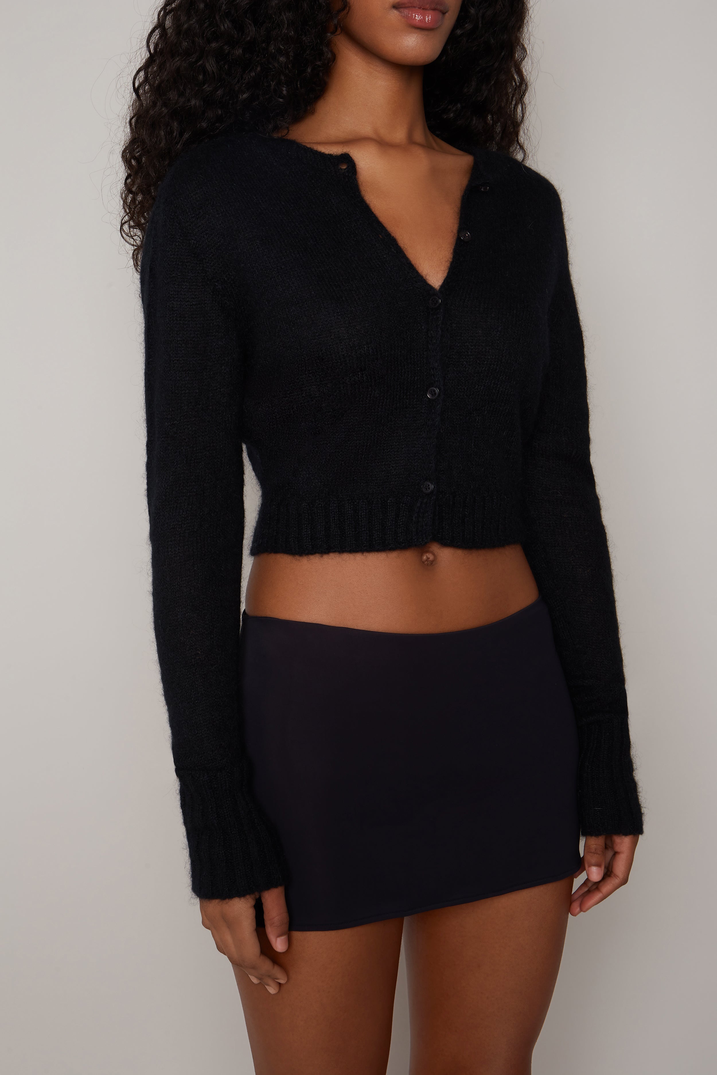 MOHAIR RIBBED CARDIGAN - 6