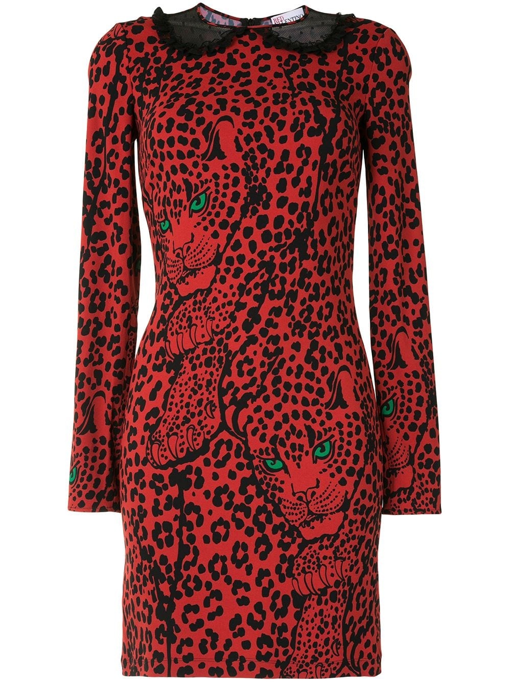 leopard pattern fitted dress - 1