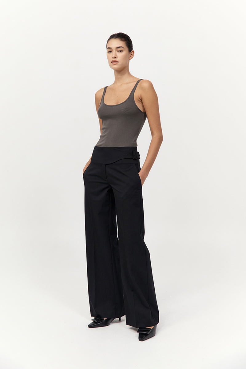 Organic Cotton Slim Scoop Tank - Khaki - 4
