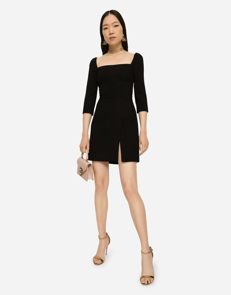 Short double crepe dress 5