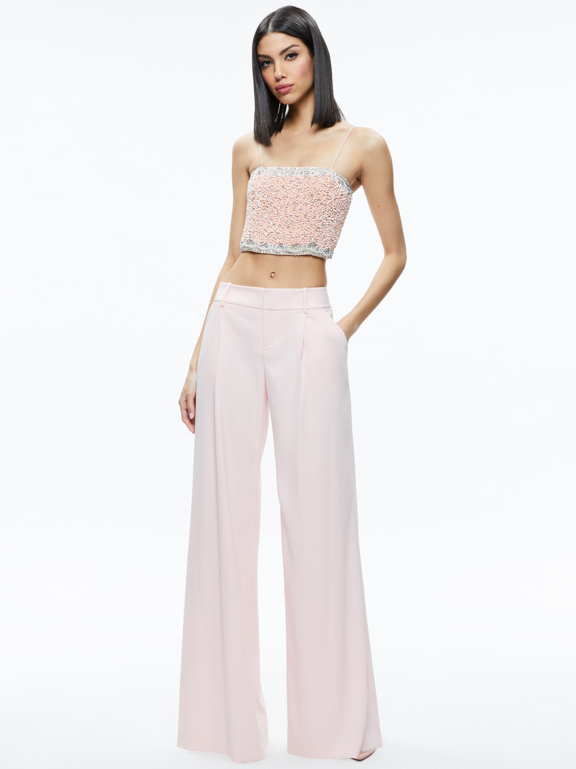 CERESI EMBELLISHED SPAGHETTI STRAP TOP - 2