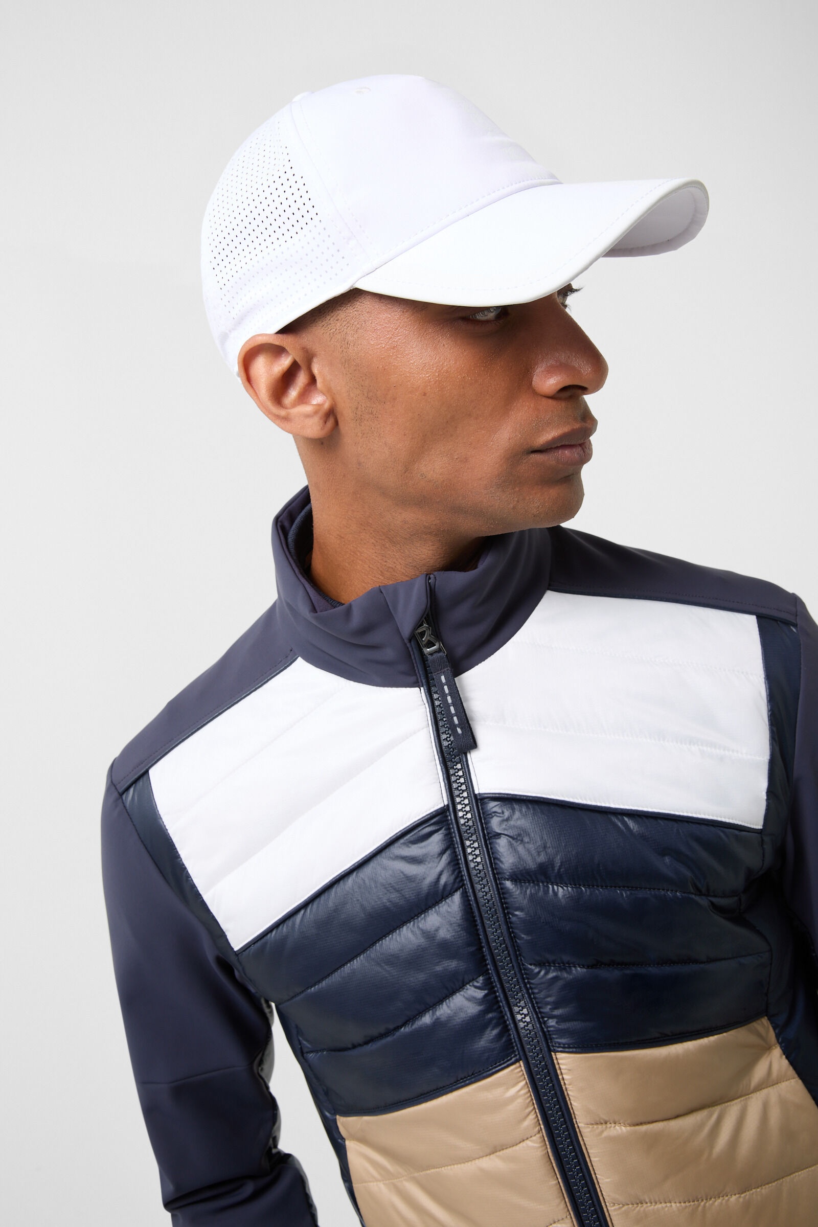 Jadon Hybrid jacket in Navy blue/Camel - 4