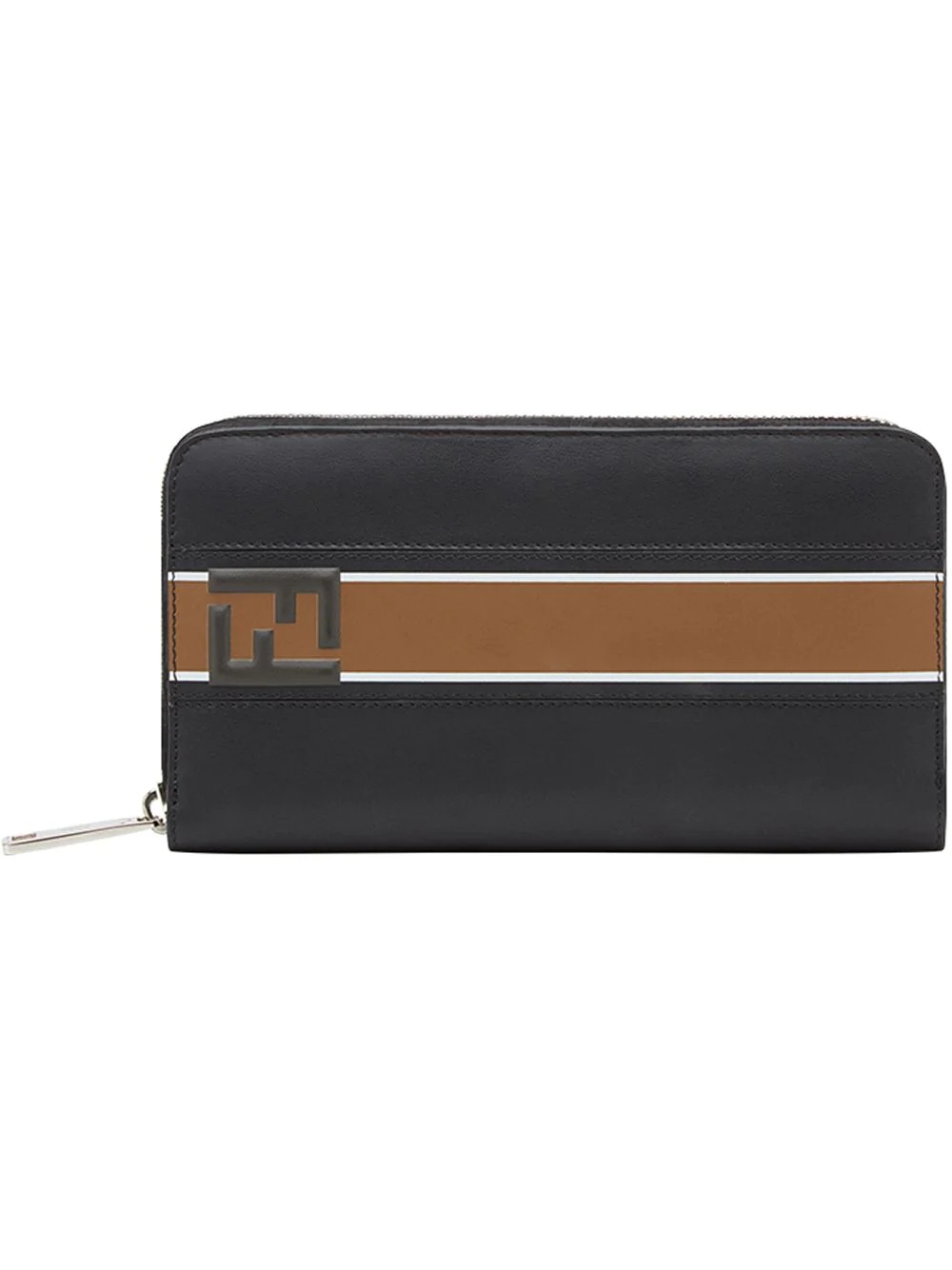 FF motif stripe zip-around wallet - 1