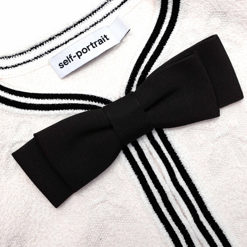 Cream Bow Jacquard Cardigan 5