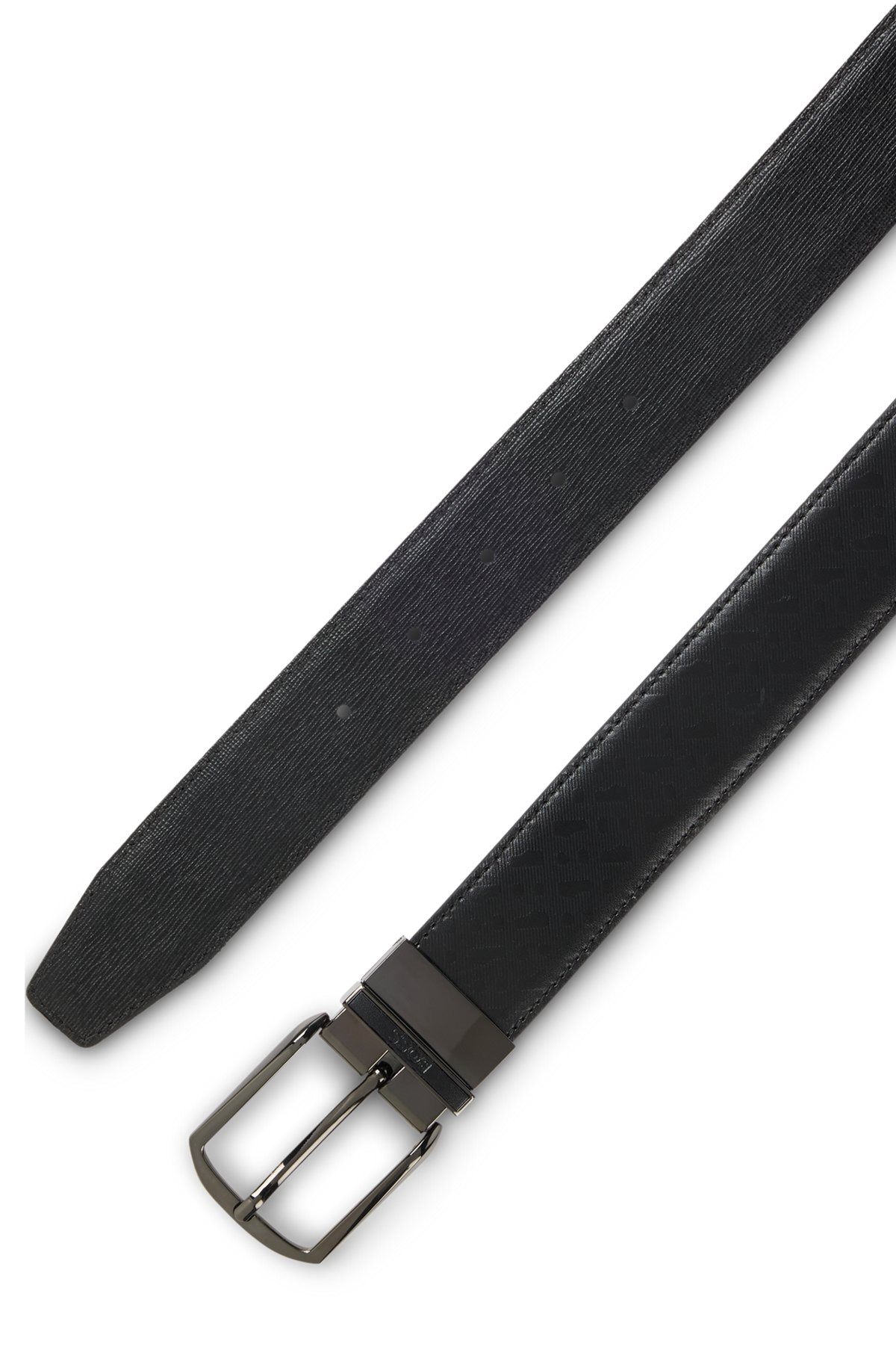 REVERSIBLE BELT IN MONOGRAMMED AND STRUCTURED ITALIAN LEATHER - 3