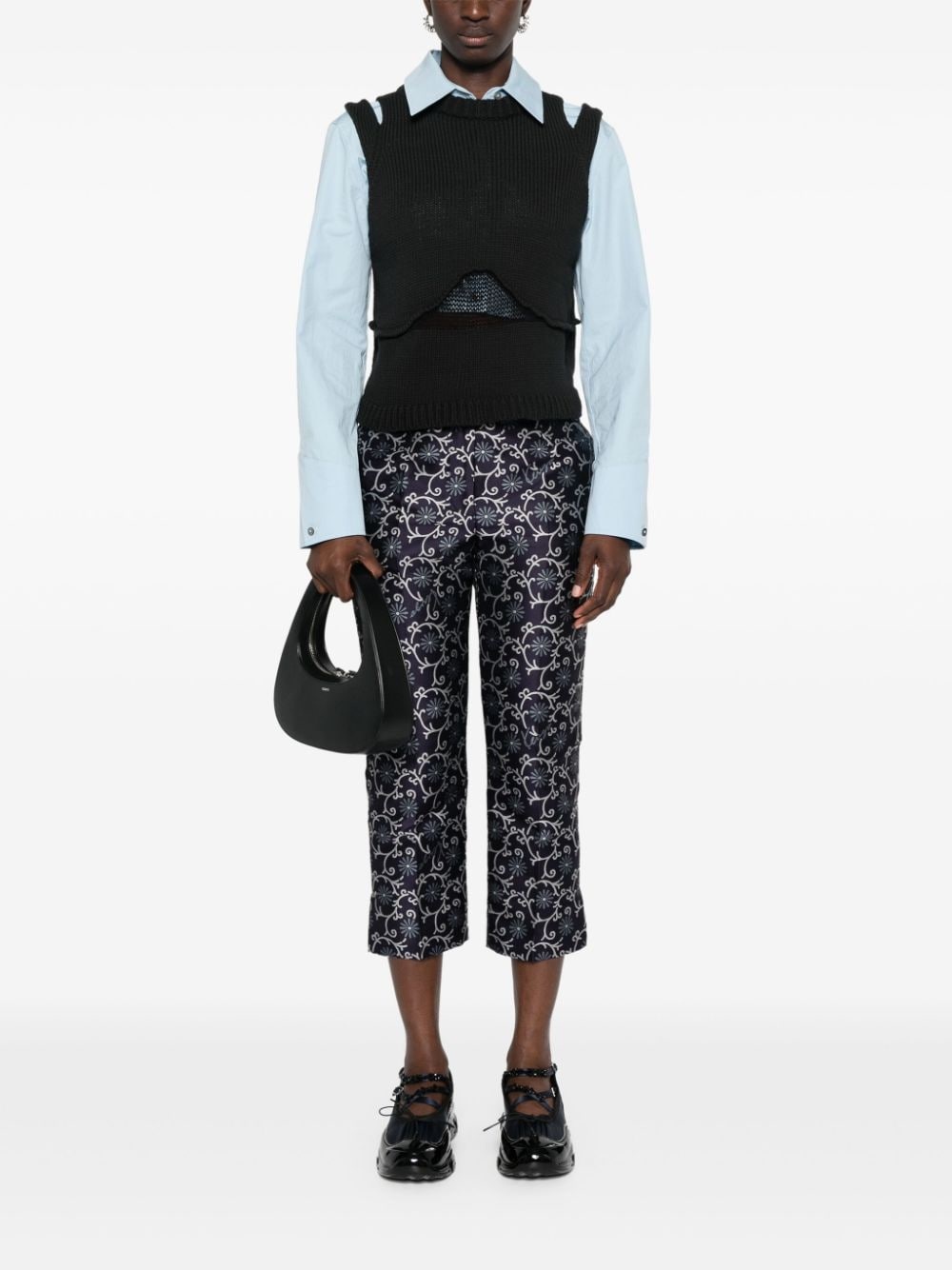 Marguerite jacquard cropped trousers - 2