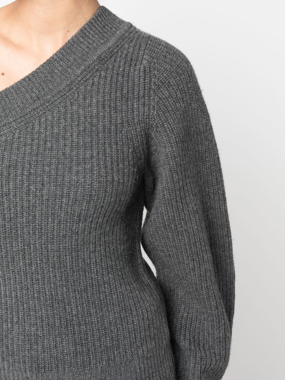 one-shoulder ribbed-knit jumper - 5