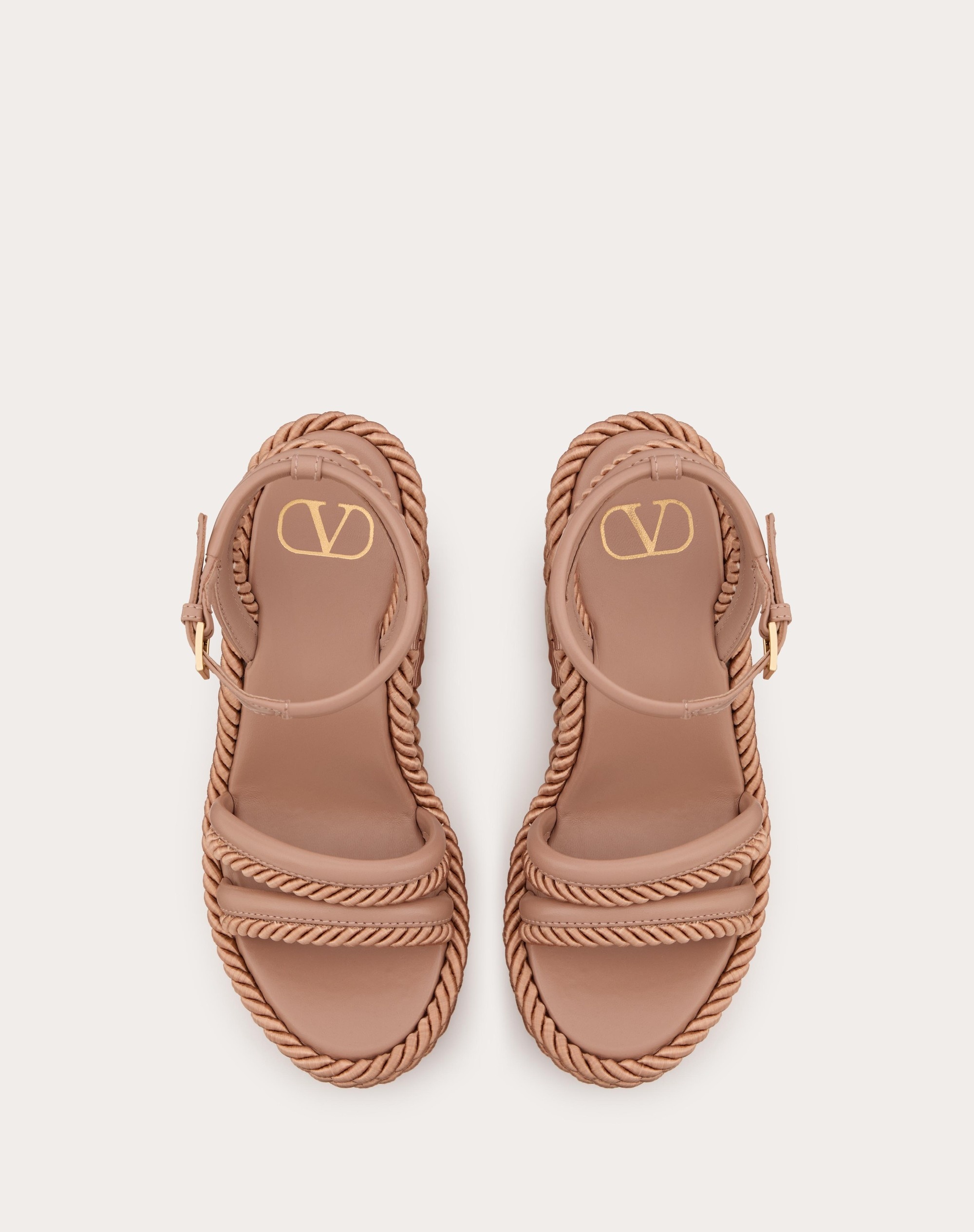 VLOGO SUMMERBLOCKS WEDGE SANDAL IN NAPPA LEATHER AND SILK TORCHON 130MM - 4