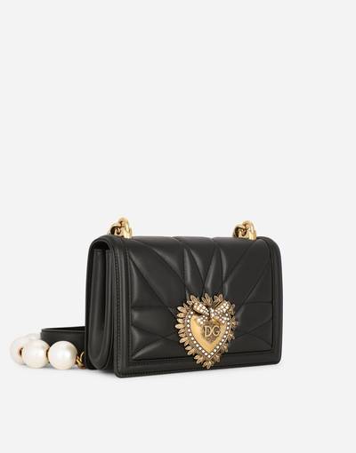 Dolce & Gabbana Medium Devotion Bag in quilted nappa leather with bejeweled strap outlook