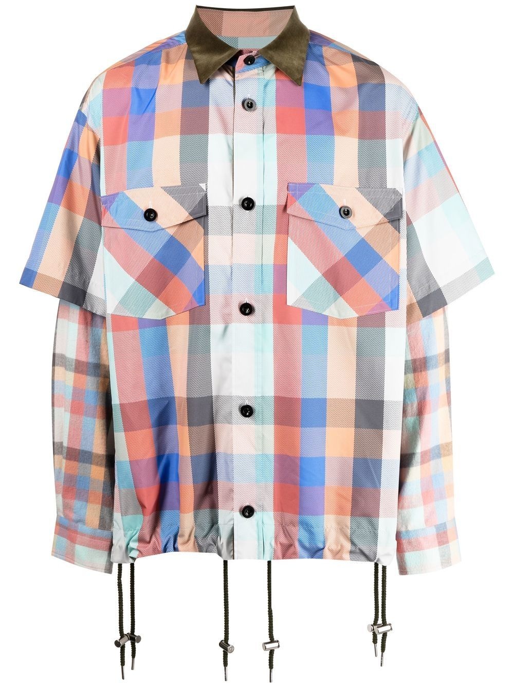 checked double-sleeve shirt - 1