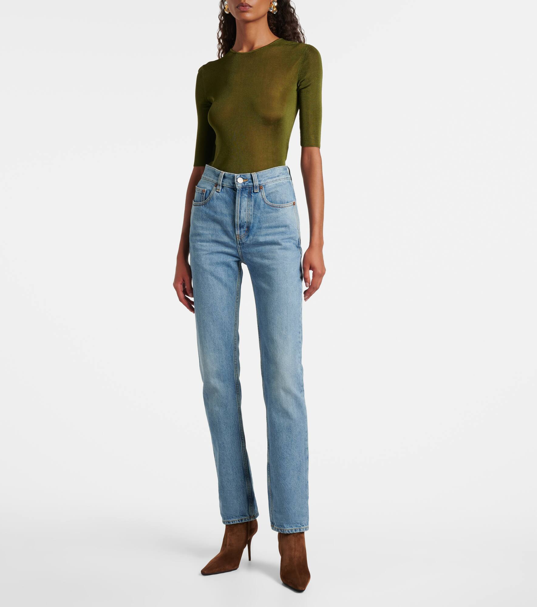 Mid-rise bootcut jeans - 7