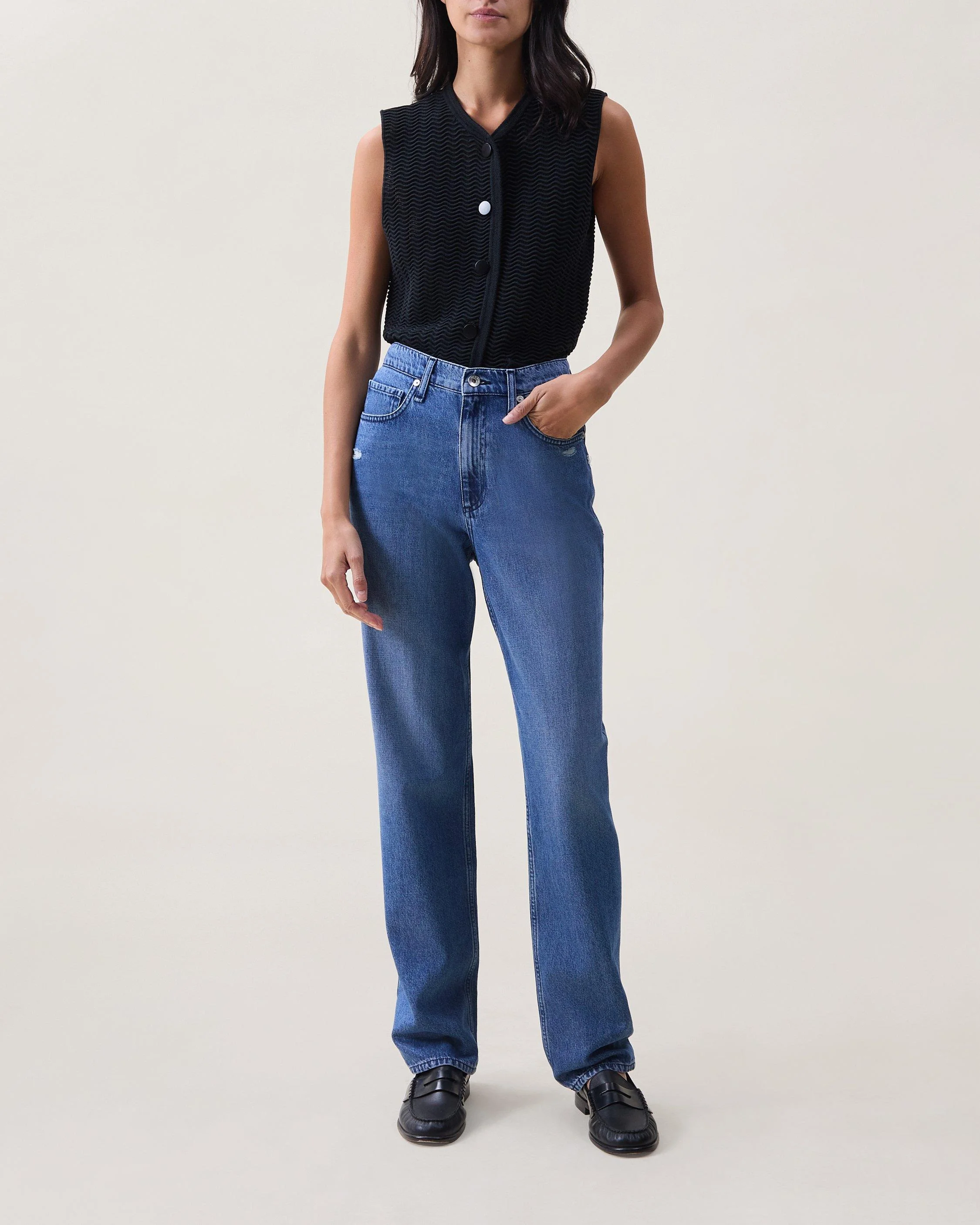 Shannon Relaxed Straight Jeans Lightweight Rigid in Polk - 1