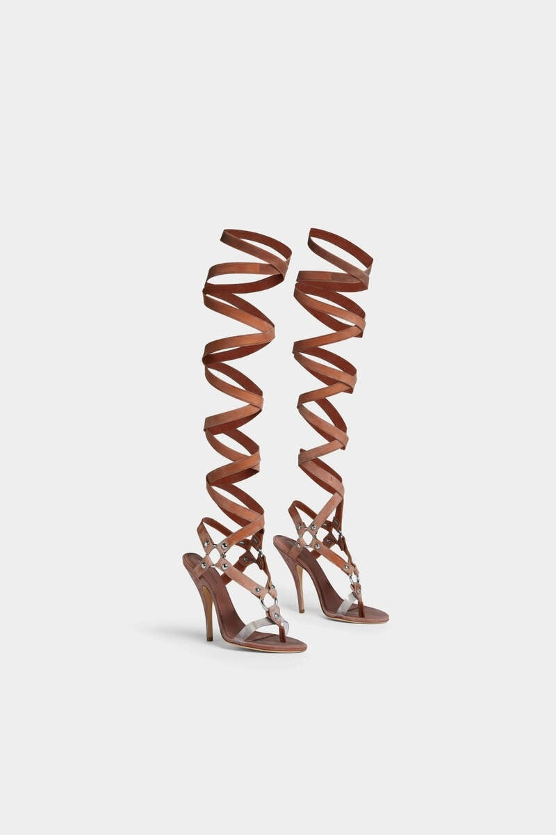 DSQUARED2 BONDAGE THIGH-HIGH HEELED SANDALS outlook
