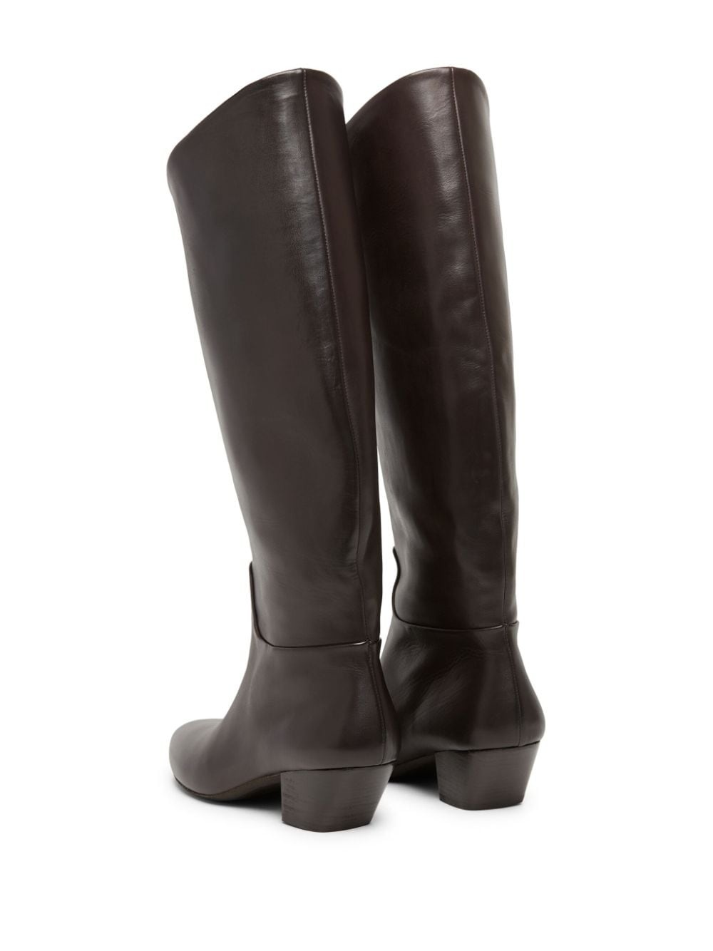 knee-length leather boots - 3