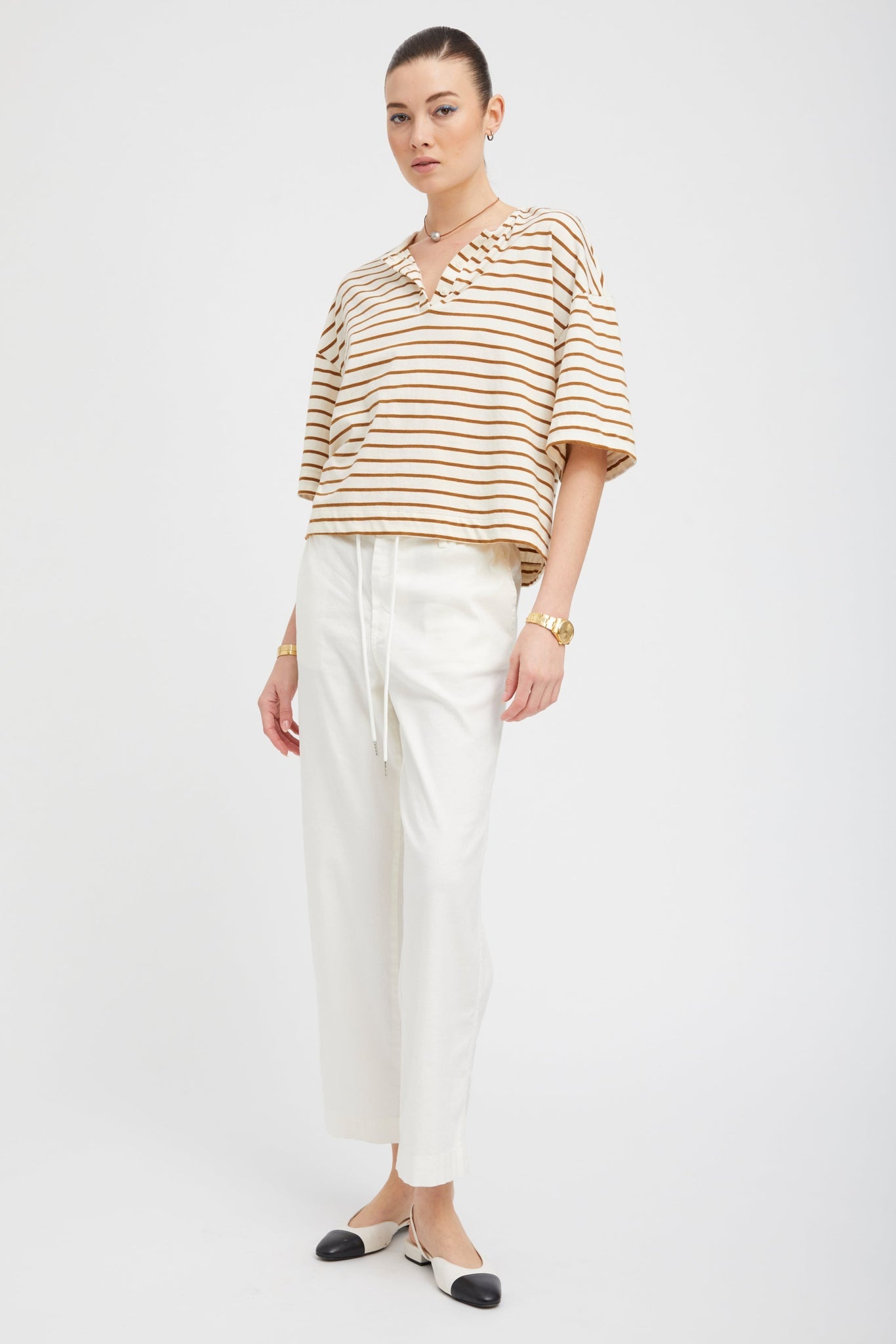 CAMEL STRIPED HENLEY - 3