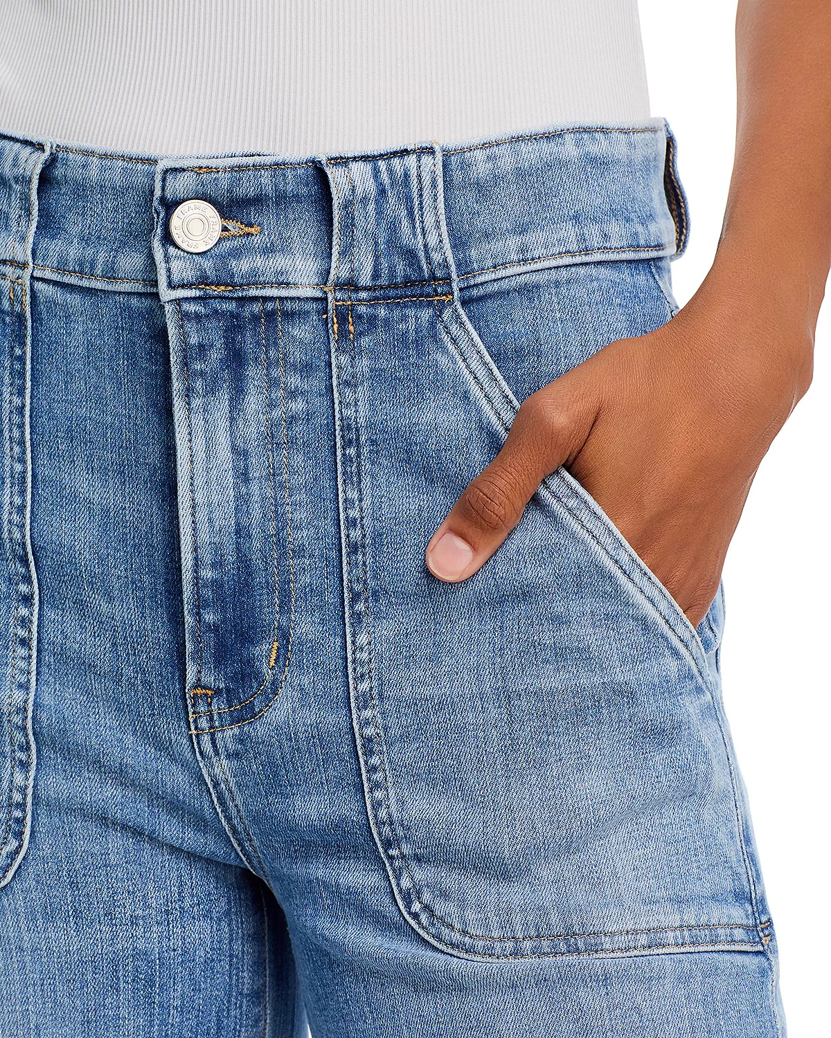 Modern Pocket High Rise Wide Leg Jeans in Carpenter - 5