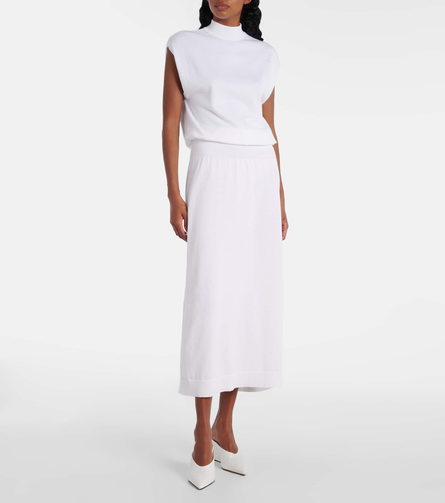 Column cotton midi dress - 2