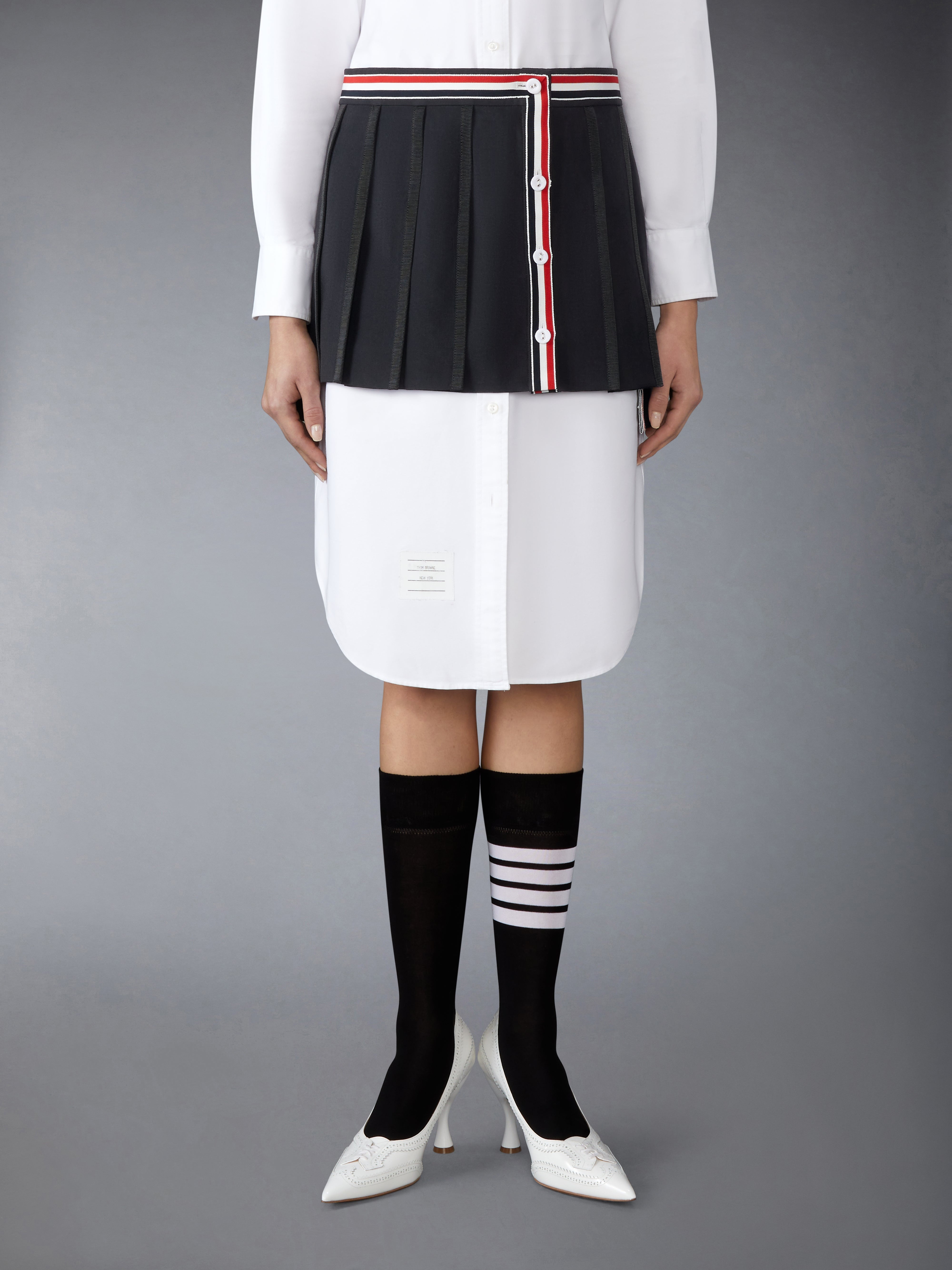 SCHOOL UNIFORM PLAIN WEAVE MINI PLEATED WRAP SKIRT - 2