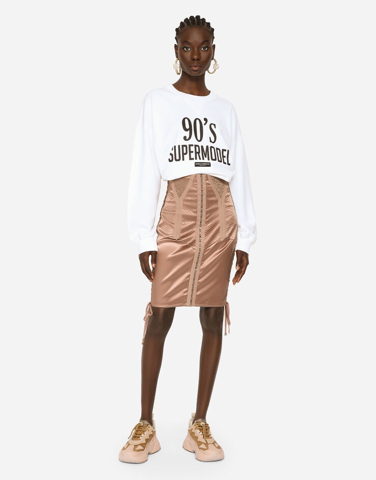 Jersey sweatshirt with 90’s supermodel print - 4