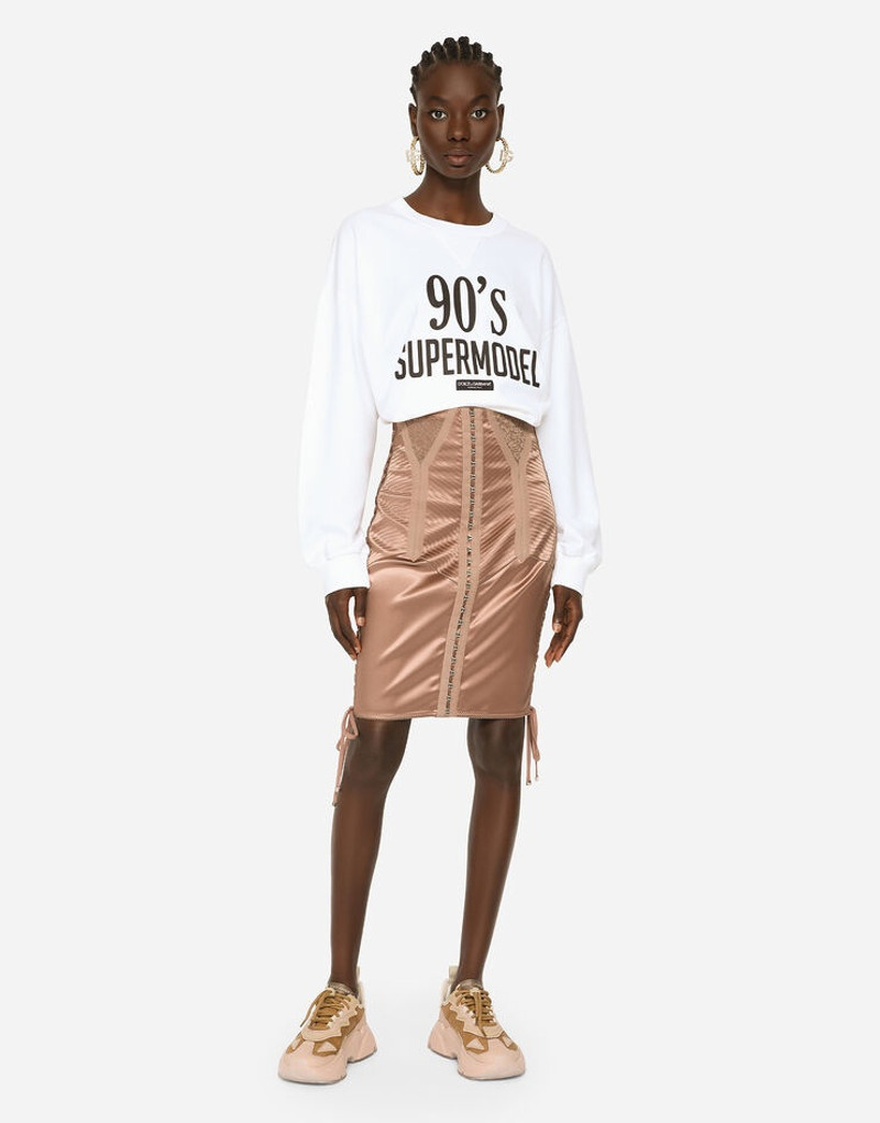 Jersey sweatshirt with 90’s supermodel print 4
