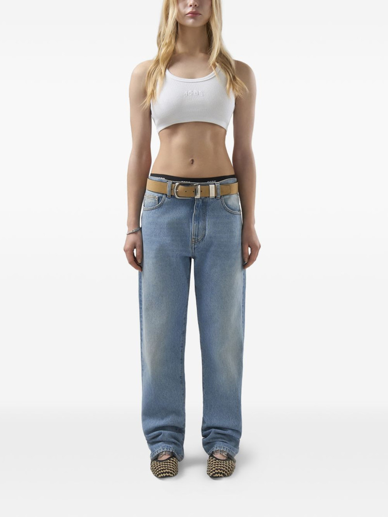 GCDS logo-embroidered crop top outlook