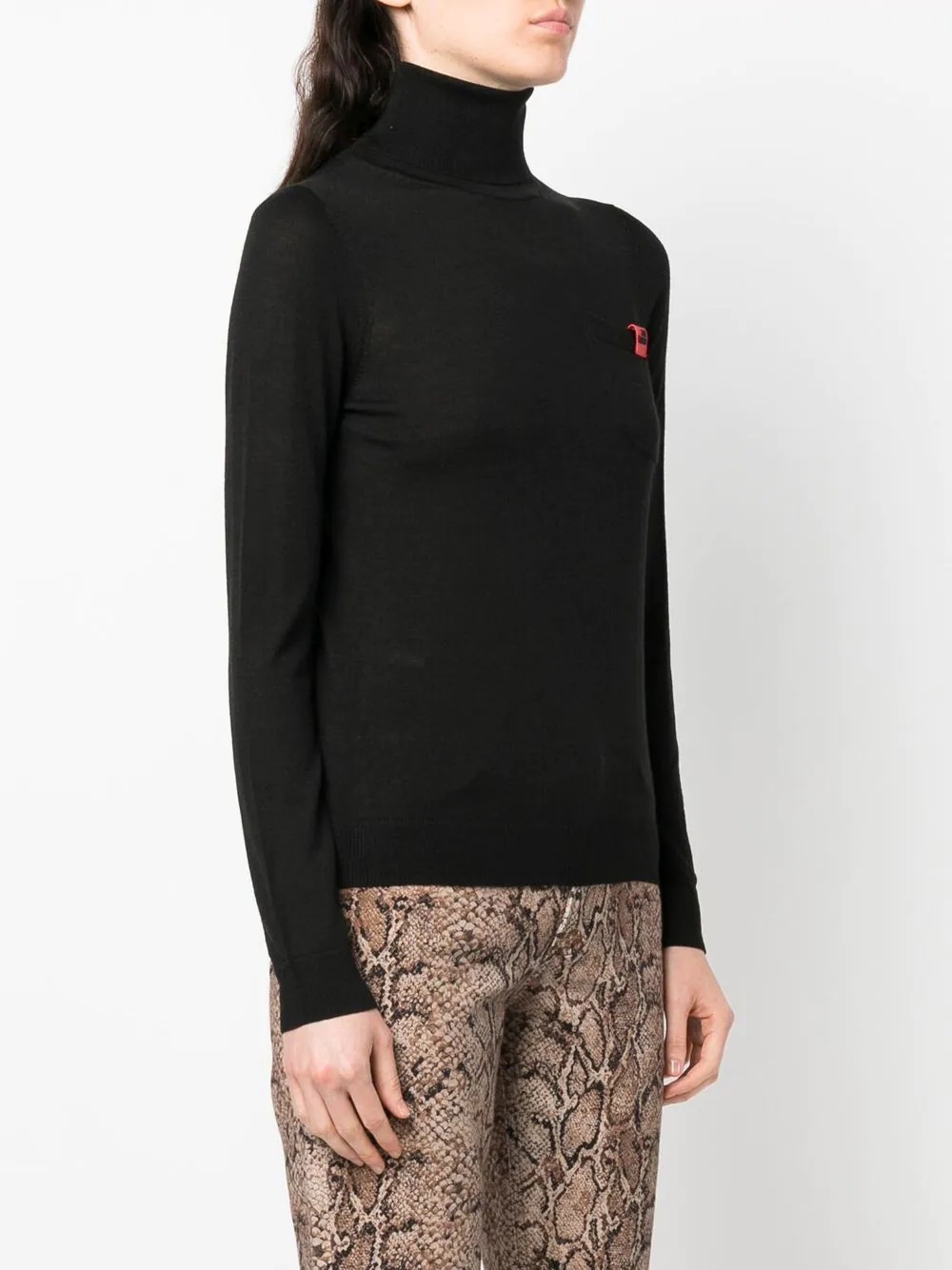 logo-patch high neck jumper - 3