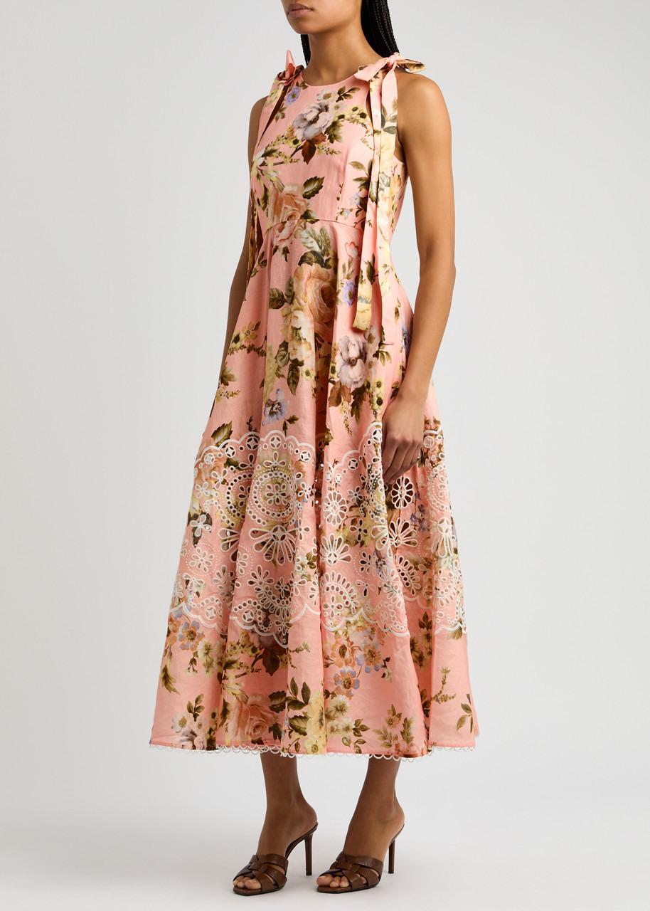 Zimmermann Acacia Floral-print Linen Midi Dress - 2