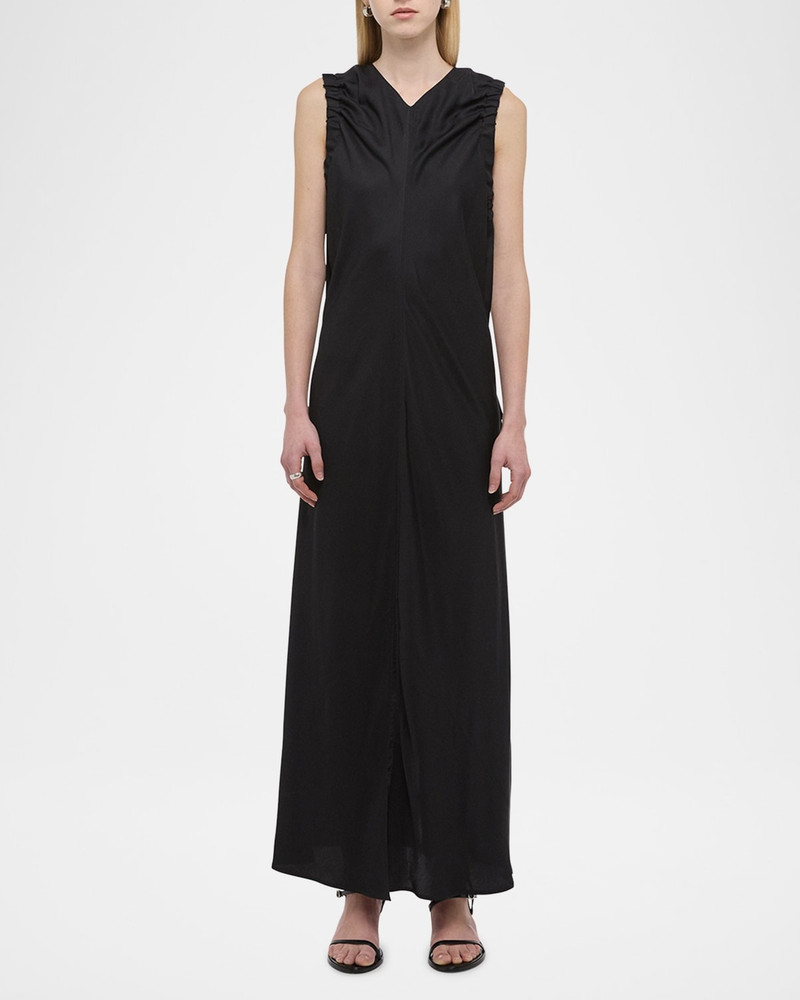Helmut Lang Ruched Sleeveless Maxi Dress outlook