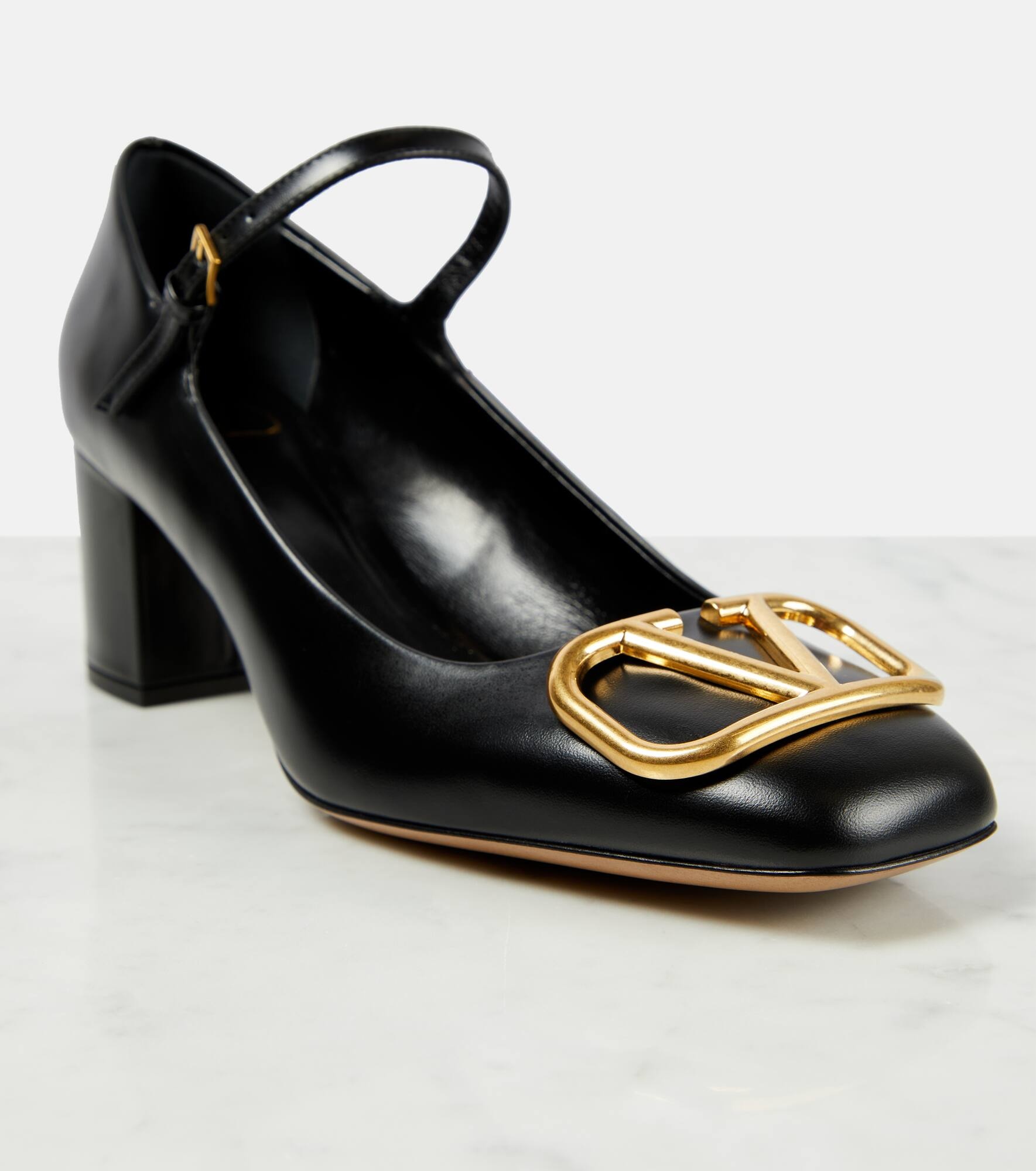 VLogo Signature leather Mary Jane pumps - 6