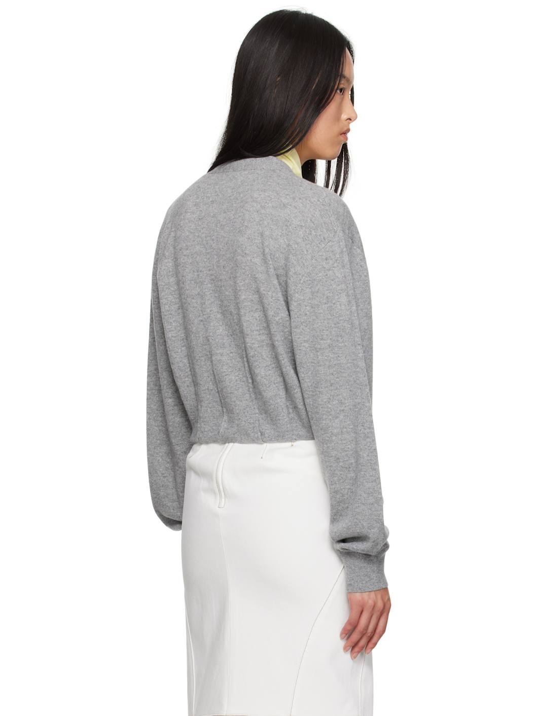 Gray Cashmere Cardigan - 3