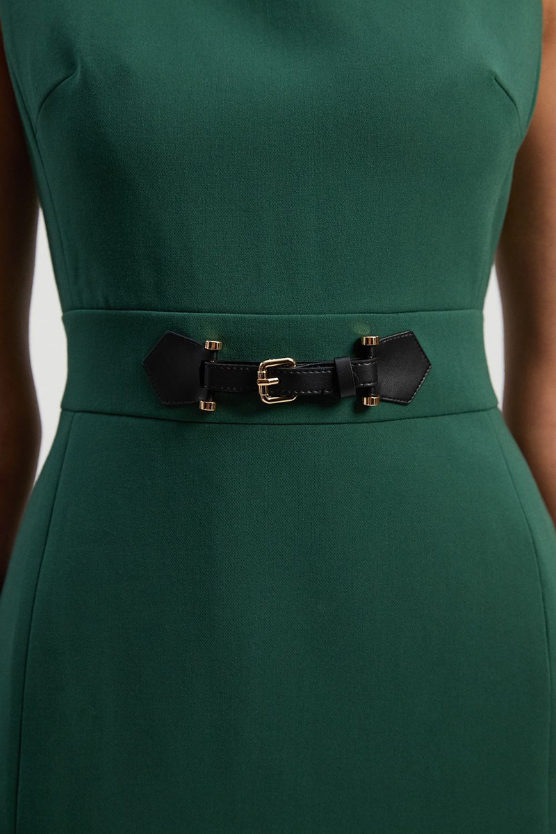 Compact Essential Tab Waist Pencil Midi Dress 3