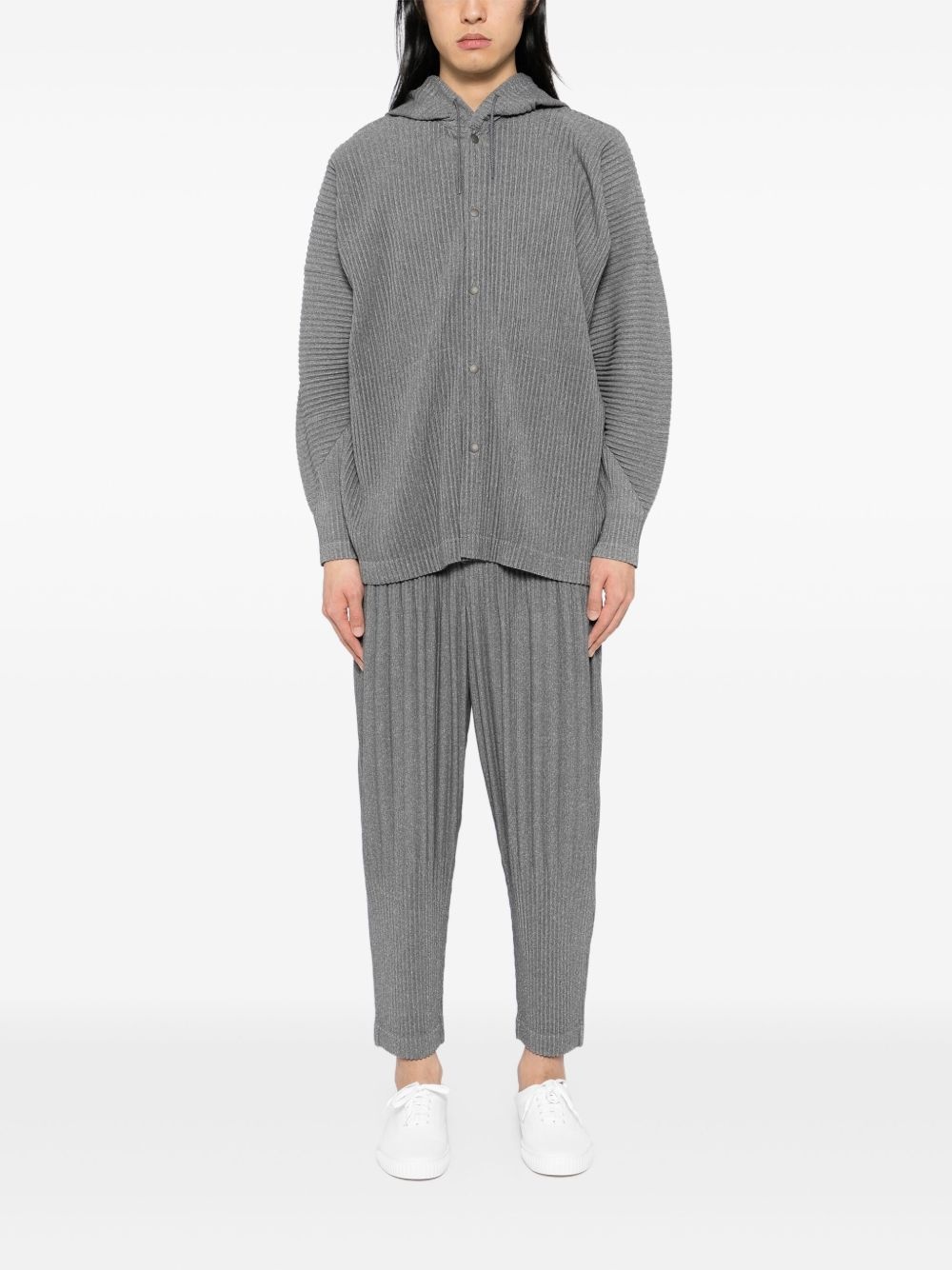 pleated hooded jacket - 2