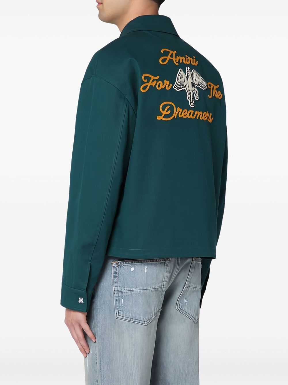 logo-embroidered cotton shirt - 5
