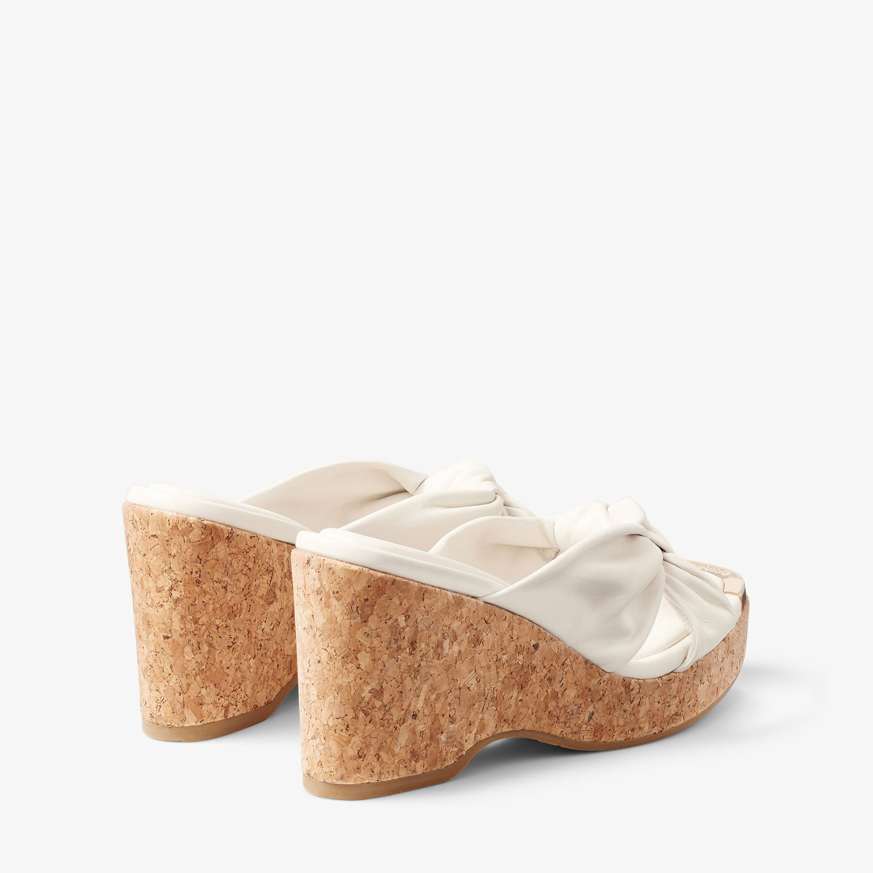 Avenue Wedge 110
Latte Nappa Leather Wedge Mules - 6