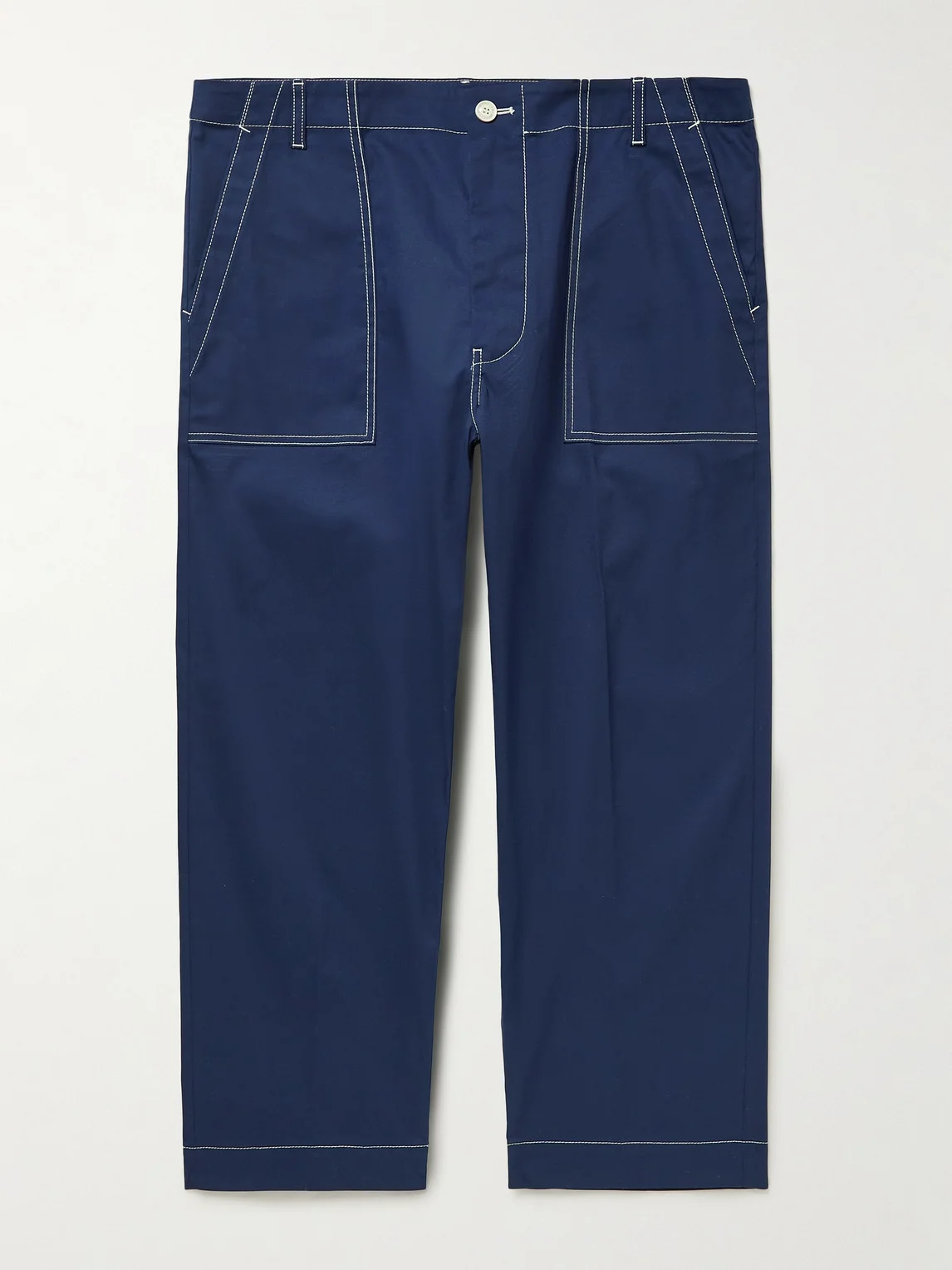 Straight-Leg Logo-Appliquéd Cotton-Blend Twill Trousers - 1