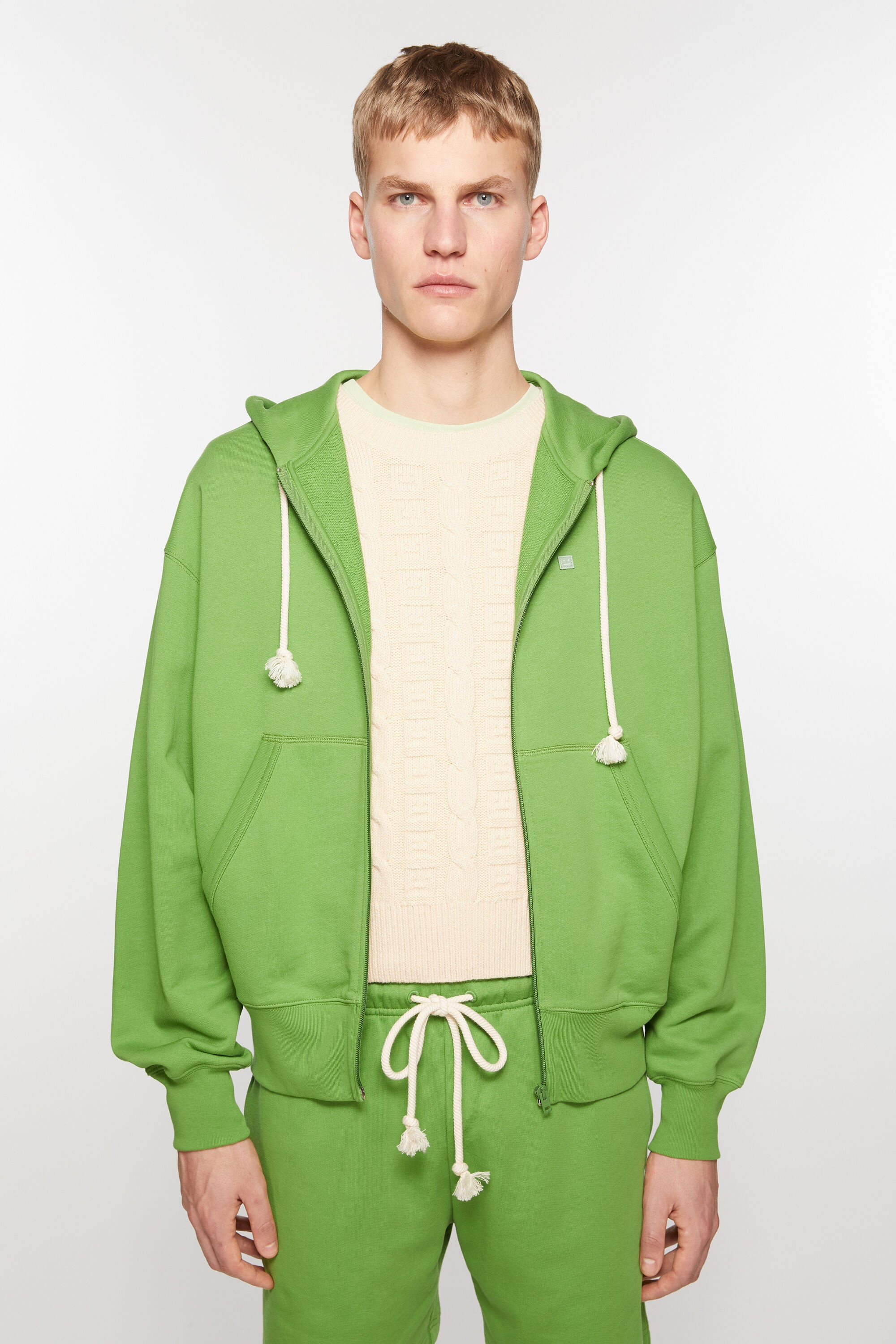 Hooded zip sweater - Herb green - 2