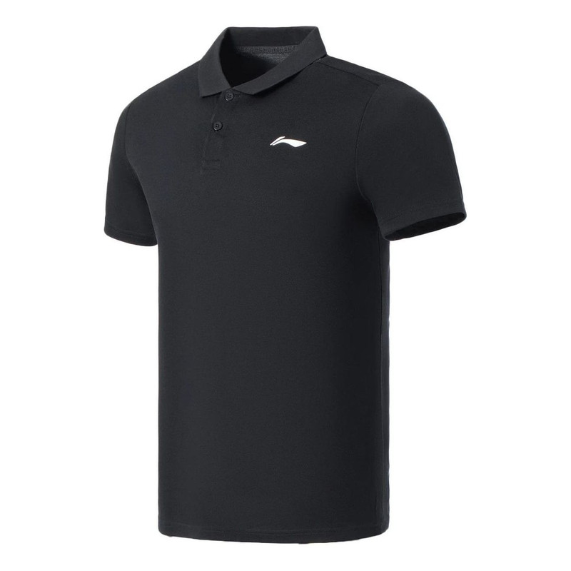 Li-Ning Logo Training Polo Shirt 'Black' APLS069-1 - 1