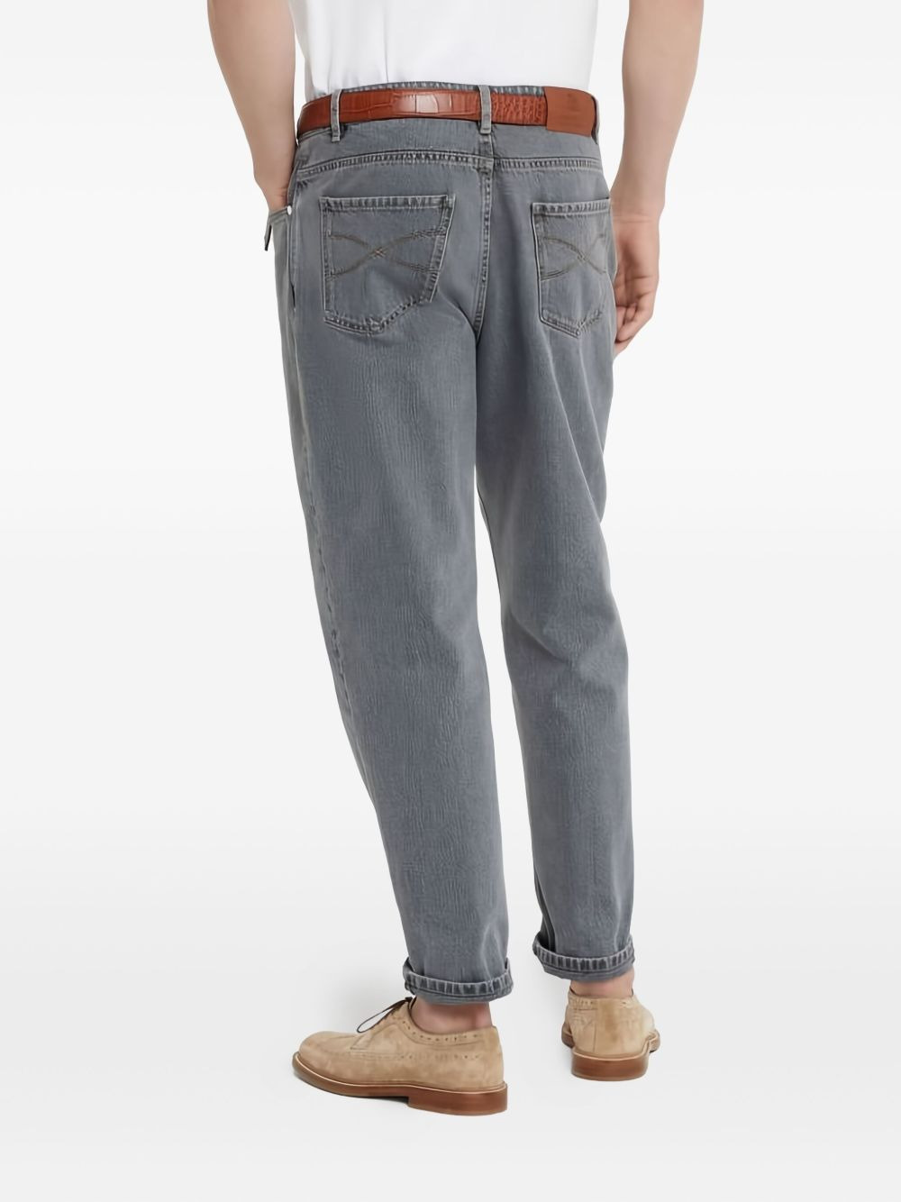 logo-detail cotton straight-leg jeans - 3
