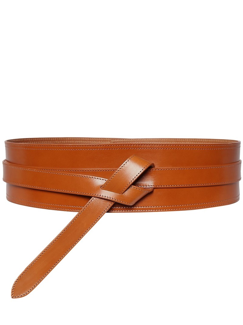 9cm Moshy knot leather waist belt - 1