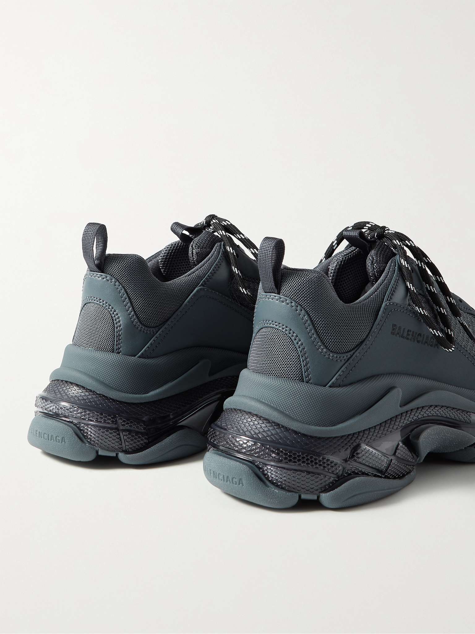 Triple S Mesh and Faux Leather Sneakers - 5