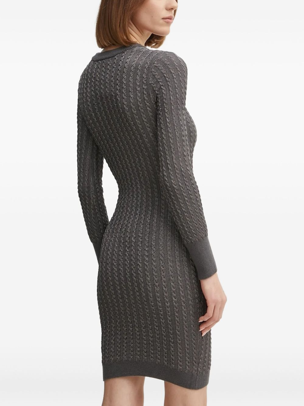 cable-knit button-front midi dress - 2