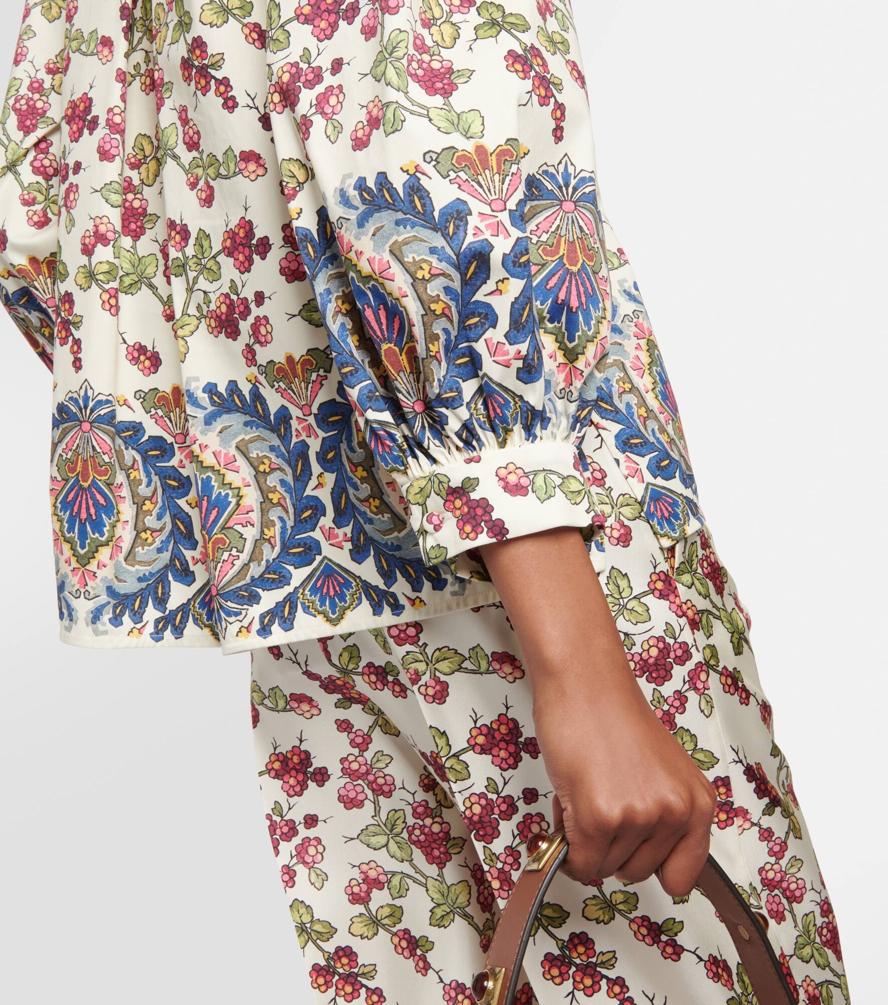 Printed ruffle-embellished top - 5