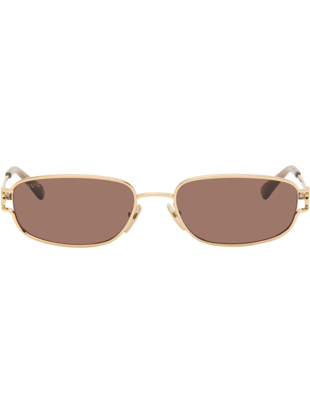 Gold Rectangular-Frame Sunglasses - 1