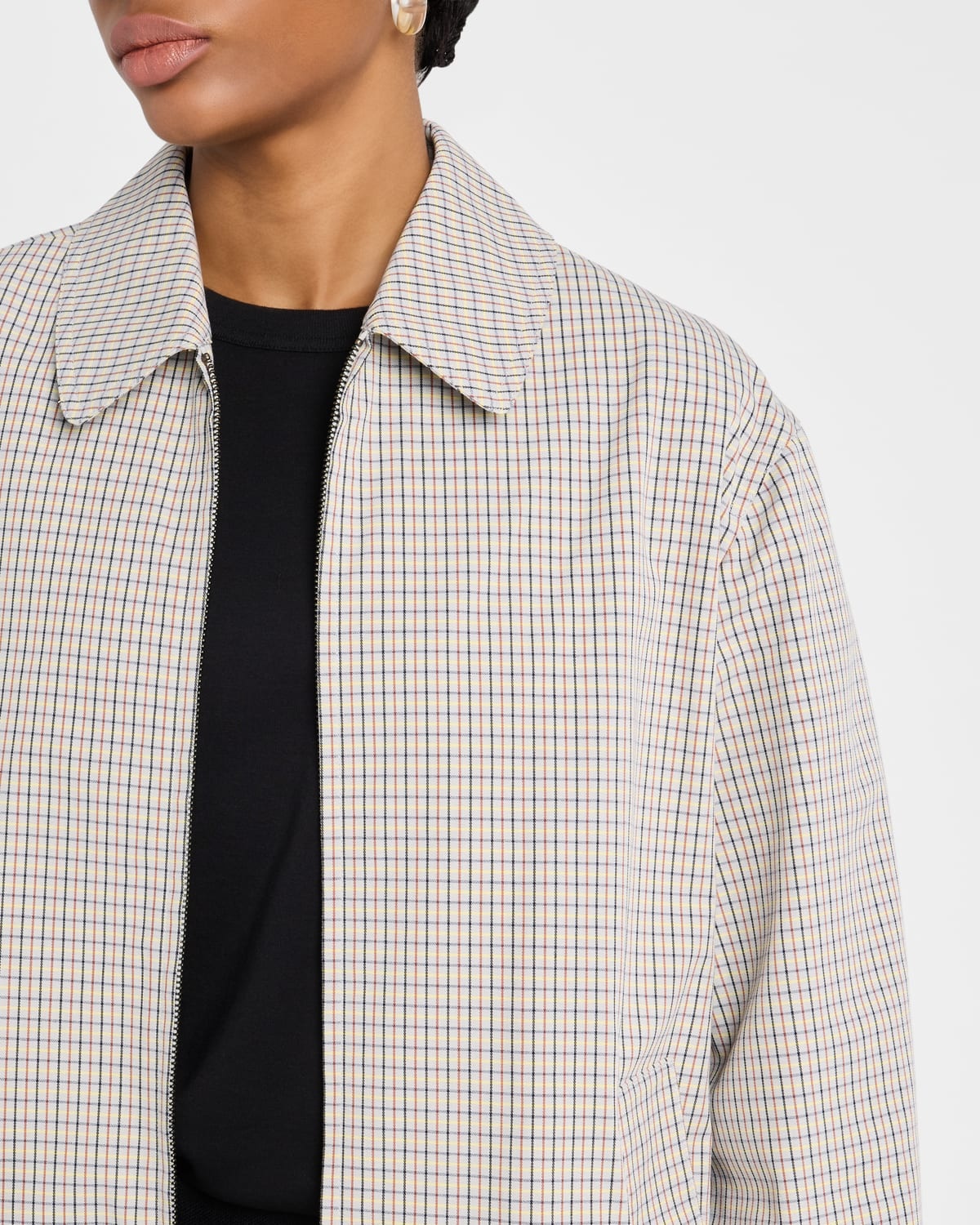 Oversized Gardeners Check Bomber Jacket - 5